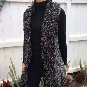 Knitted Long line vest cardigan